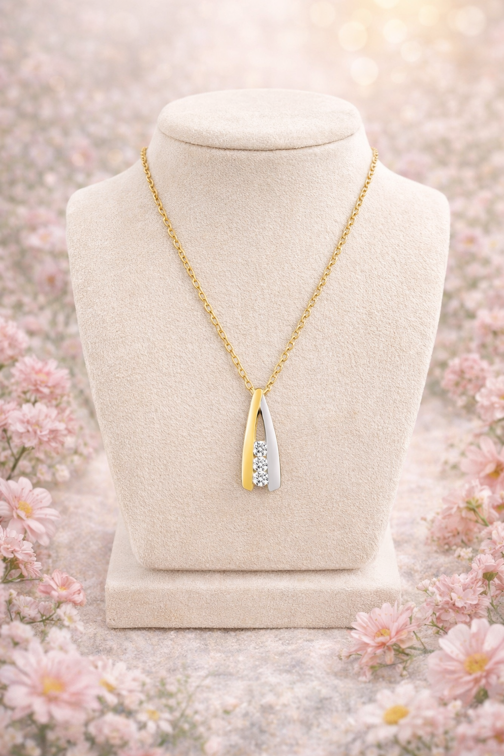 Bijou en or 375 avec oxyde de zirconium